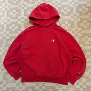 Percival x Champion Reverse Weave Hoodie Crouching Tiger Mens Large Red